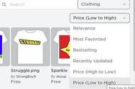 Select the option "Price (Low to High)"